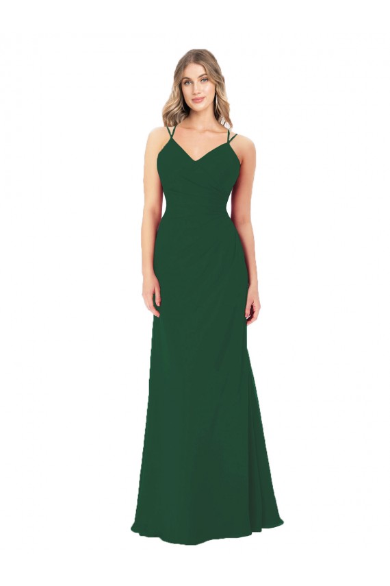 Shop Criss Cross Strappy Chiffon Bridesmaid Dress
