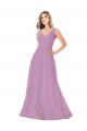 Shop Simple Chiffon V-Neck Bridesmaid Dress with Draped V-Back