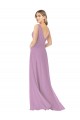 Shop Simple Chiffon V-Neck Bridesmaid Dress with Draped V-Back