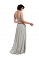 Shop Daring Plunging V-Neck Long Chiffon Bridesmaid Dress with Pleated Bodice