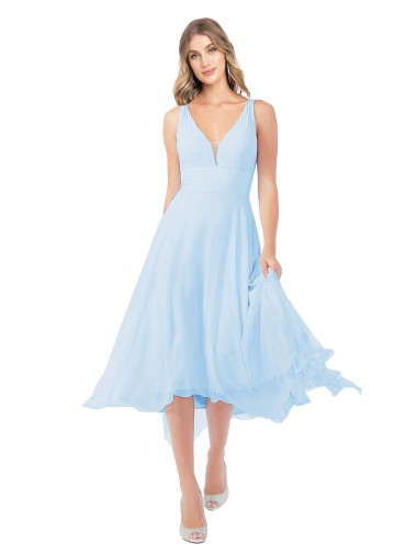 Shop Chiffon Midi Length Keyhole Back Cocktail Bridesmaid Dress