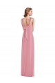 Shop Draped Chiffon Grecian Column Bridesmaid Dress with Front Slit