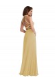 Shop Stand Collar Halter Maxi Bridesmaid Dress with Criss Cross Open Back