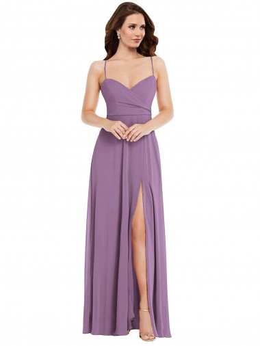 Shop Wrap Bodice Maxi Bridesmaid Dress with Front Slit