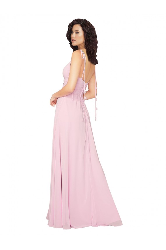 Shop Chiffon Bridesmaid Dress with Tassel Straps