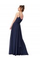 Shop Long Chantilly Lace and Ruched Chiffon Bridesmaid Dress with Pockets