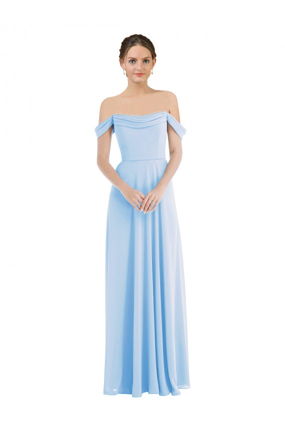 Shop Off the Shoulder Draped Neckline Maxi Formal Bridesmaid Dress