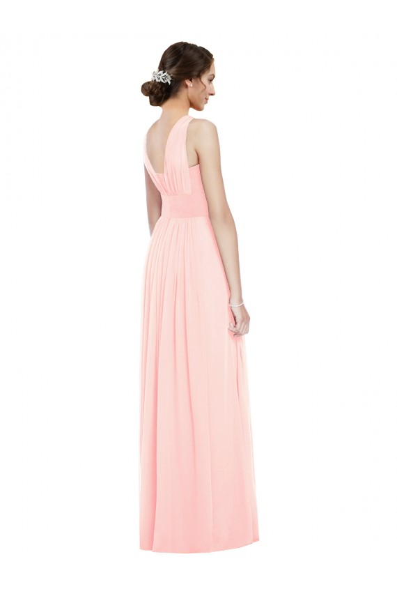 Shop V-Neck Full Length Chiffon Bridesmaid Dress