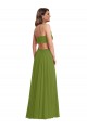 Shop Ruffled Chiffon Cutout Maxi Bridesmaid Dress