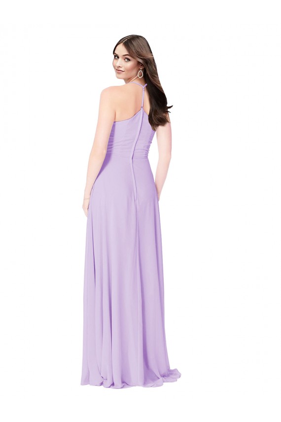Shop Chiffon A-Line Bridesmaid Dress with Halter Back