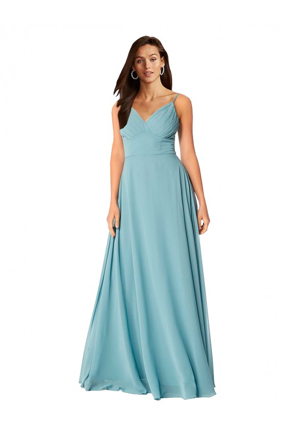 Shop Draped Empire V-Neck Chiffon Bridesmaid Dress