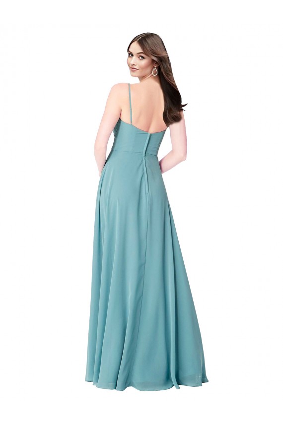 Shop Draped Empire V-Neck Chiffon Bridesmaid Dress