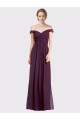 Shop Sweetheart Long Bridesmaid Dress with Off the Shoulder Cap Sleeve Lace Bodice