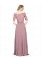 Shop Off the Shoulder Lace Crop Top A-Line Chiffon Bridesmaid Dress / Prom Dress
