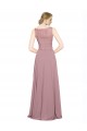 Shop Long A-Line Chiffon Bridesmaid Dress / Prom Dress with Sleeveless Lace Crop Top