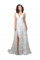 Shop Plunging V-Neckline Wedding Dress with Slit