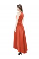 Shop Full Length Halter Satin Bridesmaid Dress with Hi-Low Hem Detail