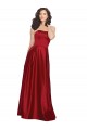 Shop Strapless Satin Bridesmaids Dress with Beaded Pocket and Soft Pleating