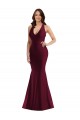 Shop Plunge Neckline Cutout Low Back Formal Silky Satin Mermaid Bridesmaid Dress / Prom Dress