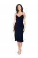 Shop Short Cocktail Midi Length Formal Silky Satin Bridesmaid Dress / Prom Dress with Cowl Neck and Cross Back Straps