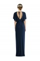 Shop Open Back Short Sleeves Draped Tulip Skirt Maxi Spandex Bridesmaid Dress / Prom Dress