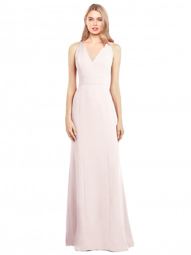 Shop V-Neck Keyhole Back Crepe Trumpet Bridesmaid Dress / Prom Dress