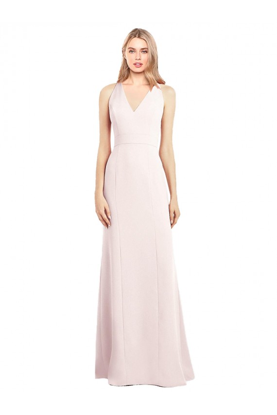 Shop V-Neck Keyhole Back Crepe Trumpet Bridesmaid Dress / Prom Dress