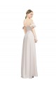 Shop Double Ruffle Flounce Sleeves Formal Crepe Bridesmaid Dress / Prom Dress with Slit
