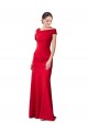 Shop Sleeveless Ruched Formal Crepe Mermaid Bridesmaid Dress / Prom Dress with Off The Shoulder Detail