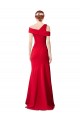Shop Sleeveless Ruched Formal Crepe Mermaid Bridesmaid Dress / Prom Dress with Off The Shoulder Detail