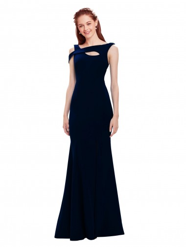 Shop Sleeveless Formal Crepe Mermaid Bridesmaid Dress / Prom Dress with Side Slit