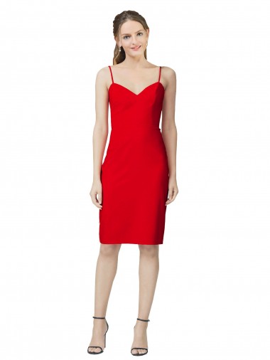 Shop Sleeveless Sheath Sweetheart Neckline Formal Crepe Bridesmaid Dress / Prom Homecoming Dress