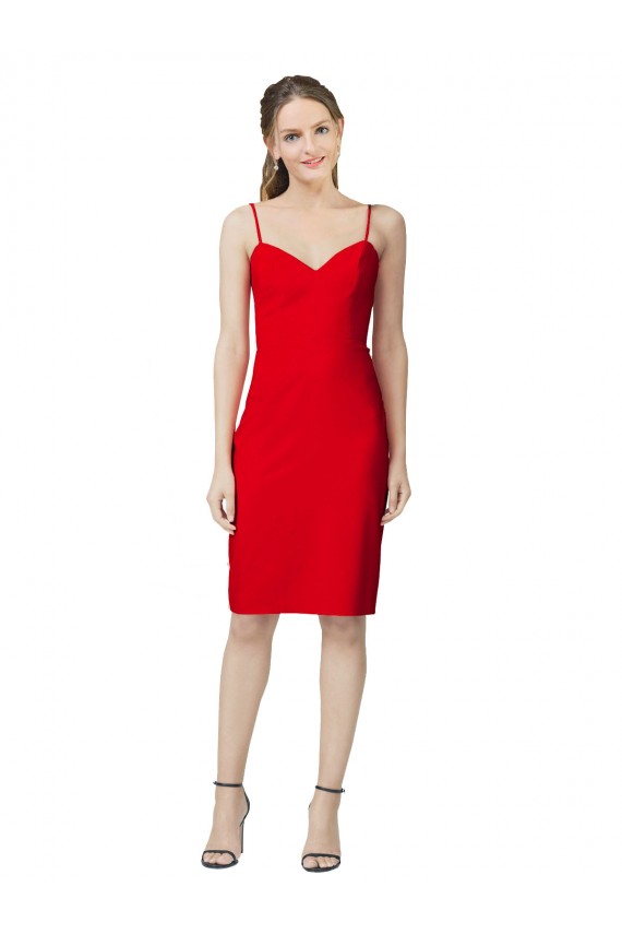 Shop Sleeveless Sheath Sweetheart Neckline Formal Crepe Bridesmaid Dress / Prom Homecoming Dress