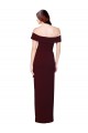 Shop Off the Shoulder Long Formal Crepe Bridesmaid Dress / Prom Dress with Waist Tie