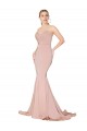 Shop Sweep Train Sweetheart Long Mermaid Formal Crepe Bridesmaid Dress / Prom Dress Low Back