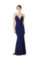 Shop Deep V-Neck Spaghetti Straps Mermaid Formal Crepe Bridesmaid Dress / Prom Dress