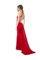 Shop High Neck Mermaid Open Back Formal Crepe Maxi Bridesmaid Dress / Prom Dress with Train Detail