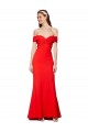 Shop Cross Front and Back Bardot Sleeveless Formal Crepe Maxi Bridesmaid Dress / Prom Dress