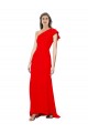Shop High Neck Ruffle Frill One Shoulder Maxi Formal Crepe Bridesmaid Dress / Prom Dress