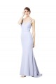 Shop Sweetheart High Neck Sleeveless Formal Crepe Bridesmaid Dress / Prom Dress