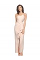 Shop Long Full Length Ruffles Strapless Low Back Crepe Bridesmaid Dress / Prom Dress with Straps