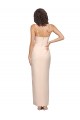 Shop Long Full Length Ruffles Strapless Low Back Crepe Bridesmaid Dress / Prom Dress with Straps