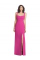Shop Wide Strap Notch Empire Waist Bridesaid Dress with Front Slit