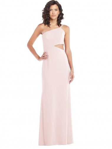 Shop Flirty One Shoulder Midriff Cutout Maxi Formal Crepe Bridesmaid Dress / Prom Dress