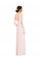 Shop Square Neck Low Back A-Line Bridesmaid Dress / Prom Dress with Front Slit and Pockets