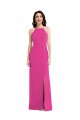 Shop Open Back High Neck Halter Trumpet Formal Crepe Bridesmaid Dress / Prom Dress