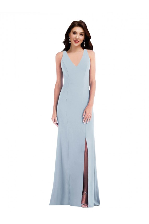 Shop Criss Cross Cutout Back Maxi Bridesmaid Dress / Prom Dress with Front Slit