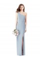 Shop One Shoulder Crepe Trumpet Bridesmaid Dress / Prom Dress with Front Slit