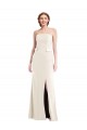 Shop Long Strapless Tuxedo Maxi Bridesmaid Dress / Prom Dress with Front Slit & Pockets