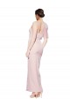 Shop One Shoulder Tulle Overlay Sweetheart Neckline Long Formal Crepe Bridesmaid Drss with Thigh Split